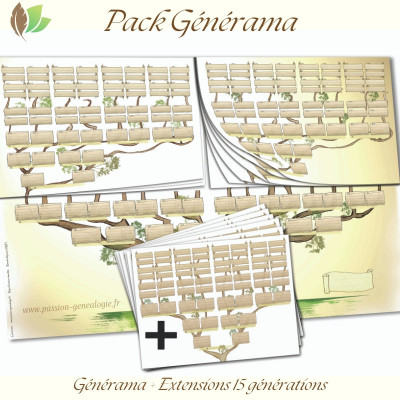 Pack Générama : l'arbre ascendant 10 + 5 générations