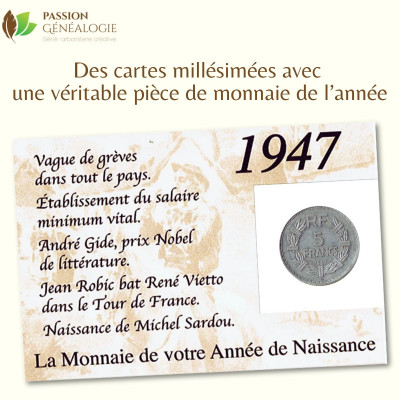 La monnaie de votre année de naissance - exemple pour 1947