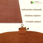 Etui nubuck - détails finitions